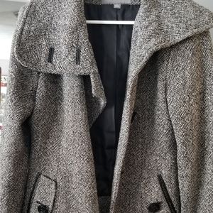 Apt. 9 wool coat with leather trim